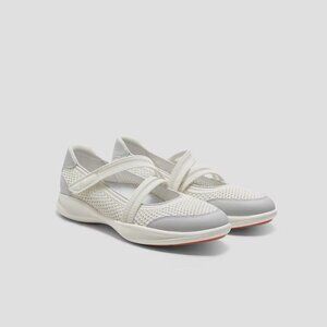 Women's White Mesh Cross-Strap Sneakers